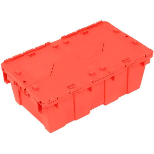 Global Industrial™ Plastic Attached Lid Shipping & Storage Container  21-7/8x15-1/4x17-1/4 Blue