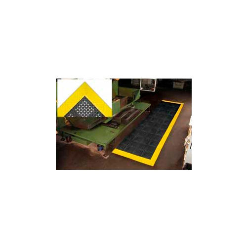 NoTrax® Diamond Flex-Lok™ Anti Fatigue Drainage Mat 1" Thick 2-1/2' x 3' Black/Yellow