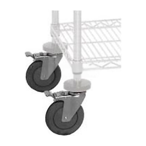 Quantum WR-00H Caster Kit for Chrome Wire Shelving 4 Swivel with 2 Brakes