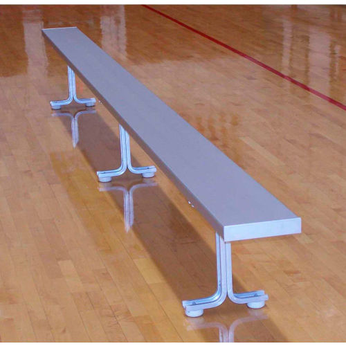 15' Aluminum Park Bench, Backless, Surface Mount