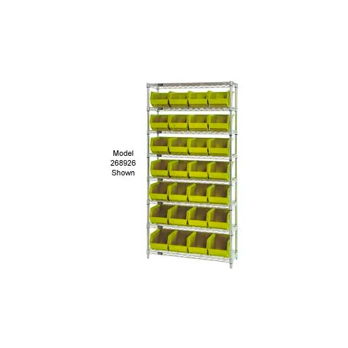 Quantum WR7245 Chrome Wire Shelving With 24 Giant Plastic Stacking