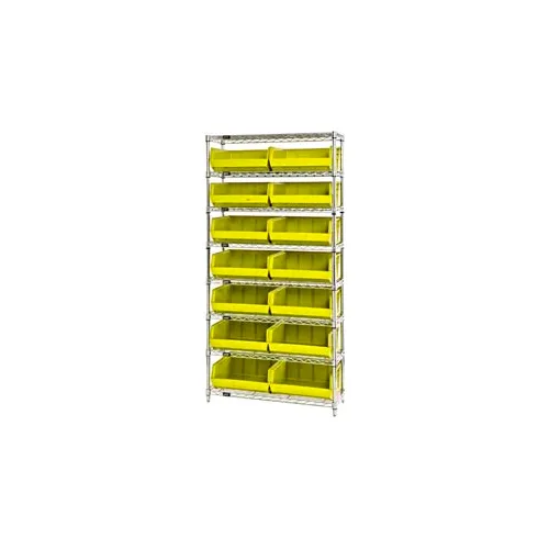 Global Industrial™ Chrome Wire Shelving With 14 Giant Plastic Stacking
