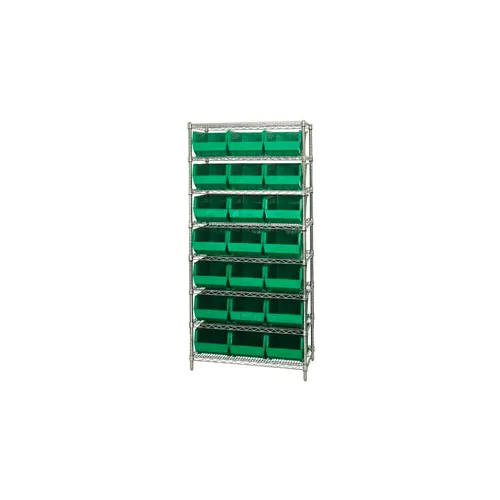 Quantum WR8255 Chrome Wire Shelving With 21 Giant Plastic Stacking