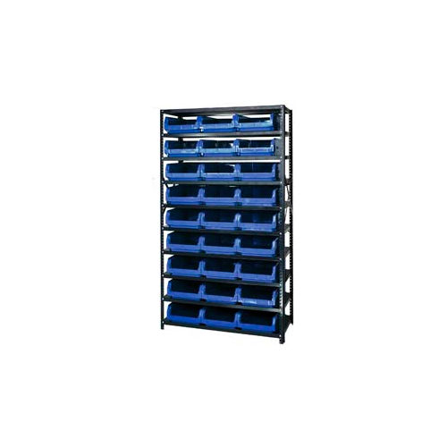 Quantum MSU531 Steel Shelving With 27 Magnum Giant Hopper Bins Blue