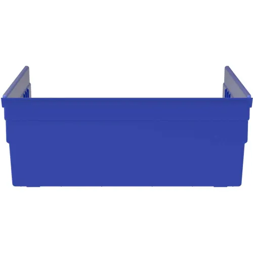 Global Industrial Plastic Nesting Storage Shelf Bin 11-1/8W x 23-5/8D x 4H Yellow - Pkg Qty 6