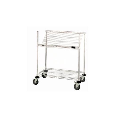 Global Industrial™ Easy Access Slant Shelf Chrome Wire Cart 48"L x 18"W x 48"H