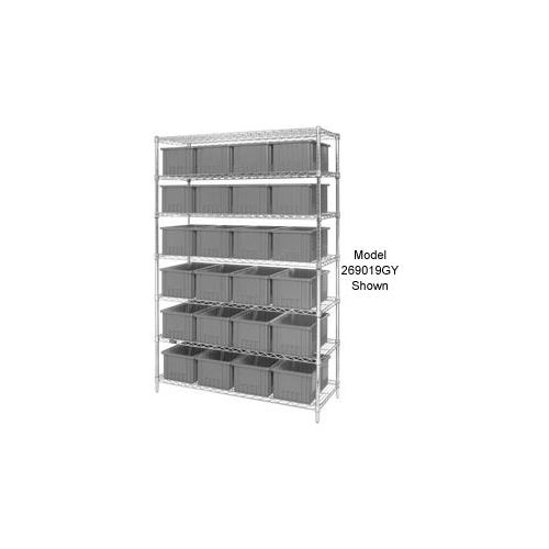 Global Industrial&#153; Chrome Wire Shelving With 36 6&quot;H Grid Container Gray, 48x18x74