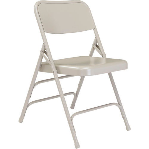 National Public Seating Steel Folding Chair - Premium with Triple Brace - Gray