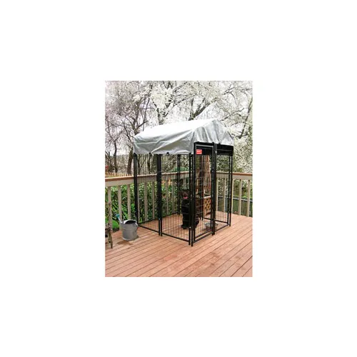 Lucky Dog Uptown Dog Welded Wire Kennel With Cover 4 x 4 x 6 Black