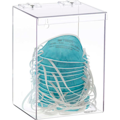 Omnimed® Mask Dispenser 304200 with Lid, Wall Mountable, 6-3/4"W x 9-5/16"D x 5-3/4"H, Clear