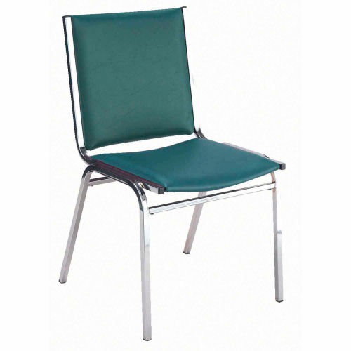 KFI Stack Chair - Armless - Vinyl - 2&quot; thick Seat Forest Vinyl