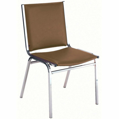 KFI Stack Chair - Armless - Vinyl - 2&quot; thick Seat Brown Vinyl