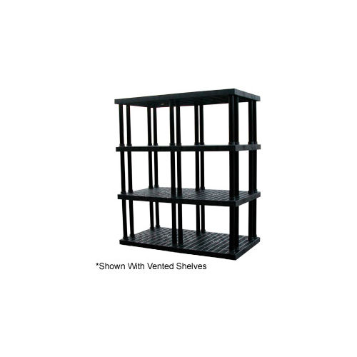 Structural Plastic Solid Shelving, 96"W x 36"D x 75"H, Black