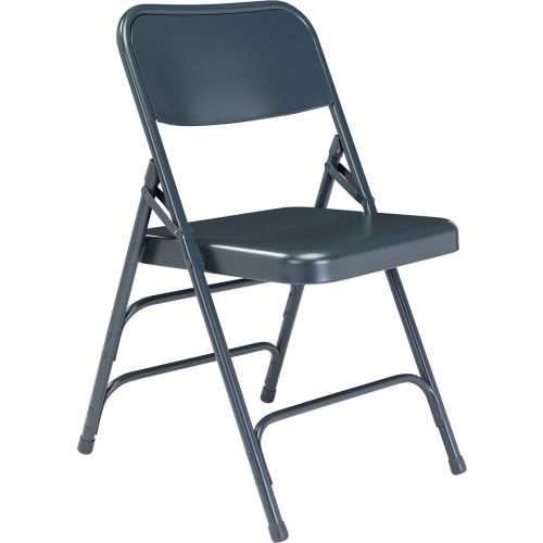 National Public Seating Steel Folding Chair - Premium with Triple Brace - Blue