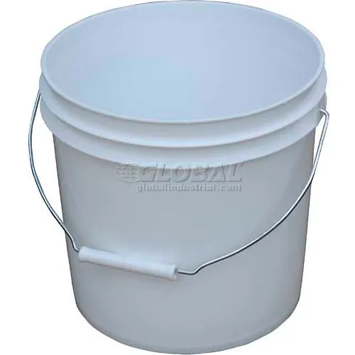 2 Gallon Plastic Bucket, Open Head - White