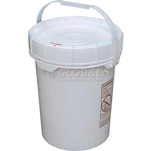 5 Gallon Screw-Top Plastic Pail & Lid PAIL-SCR-5-W - White