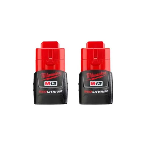 Milwaukee 48 11 2411 12V Li Ion M12 Battery 1.5Ah Compact 2Pk