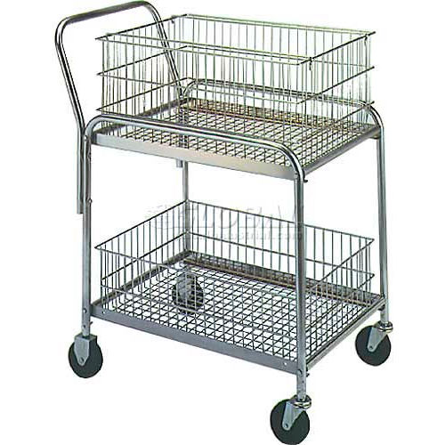 Wesco&#174; Office & Mail Cart 272228 33x20 4&quot; Rubber Casters