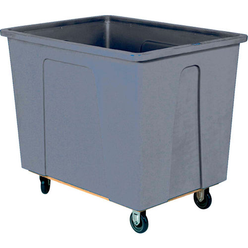 Wesco® Plastic Box Truck 8 Bushel Gray 272508 5" Casters