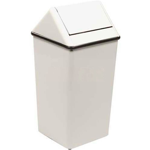 Witt Steel Square Swing Top Trash Can, 36 Gallon, White