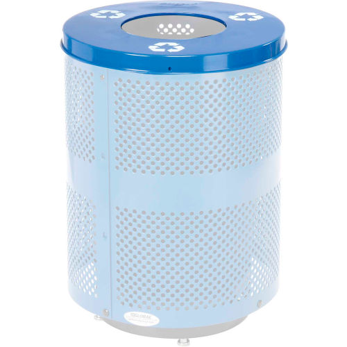 Global Industrial™ Flat Lid - 36 Gallon Blue w/ Recycle Logos