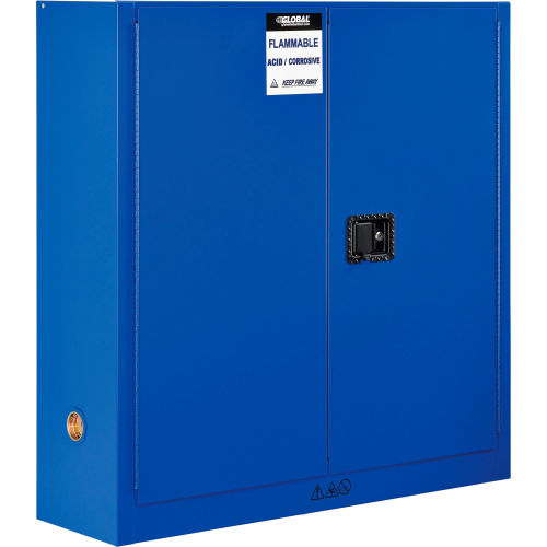 Global™ Acid Corrosive Cabinet - 24 Gallon - Manual Close 43inW x 12inD x 44inH