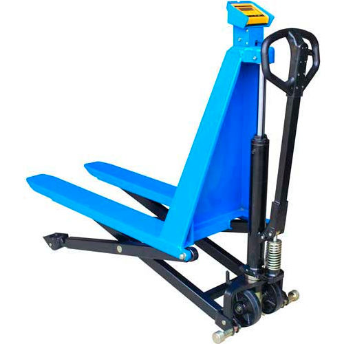 Manual High Lift Skid Jack Truck with Scale 3000 Lb. Cap.