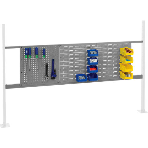 Panel Kit for 72W Workbench with 18W Pegboard and 36W Louver, Mounting Rail - Gray