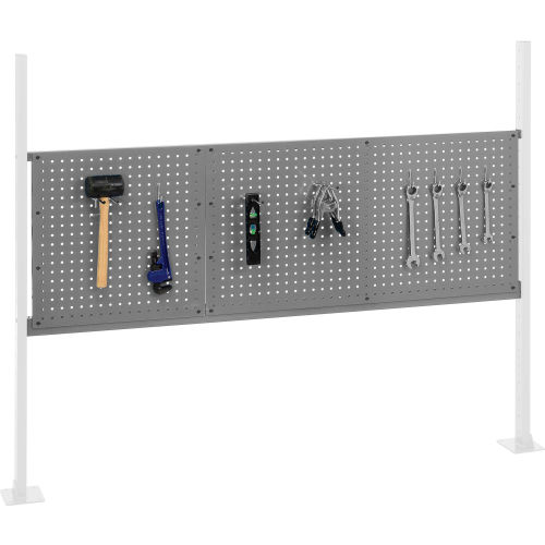 Panel Kit for 60W Workbench with 18W and 36W Pegboards, Mounting Rail -Gray