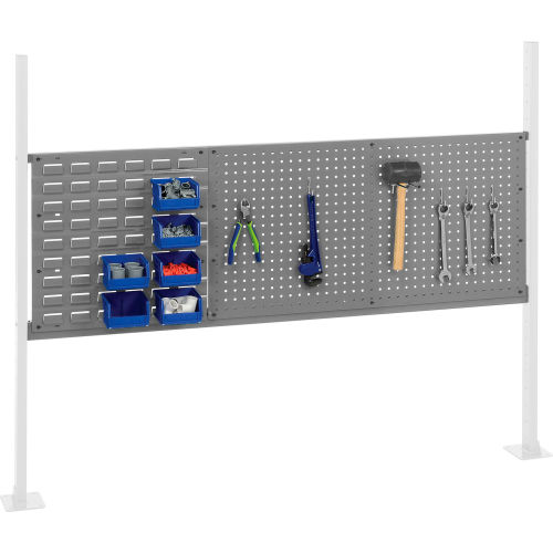 Panel Kit for 60W Workbench with 18W Louver and 36W Pegboard, Mounting Rail -Gray