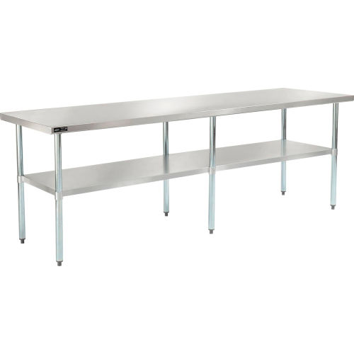 Stainless Steel Workbench - 96 W x 30 D 18 Gauge w/ Undershelf