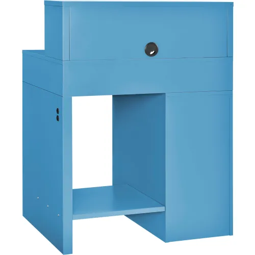 Global Industrial™ Pedestal Shop Desk w/ 4 Drawers & Shelf, 38