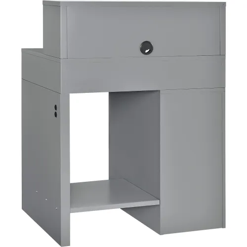 Global Industrial Pedestal Shop Desk w/ 4 Drawers & Shelf, 38W x, Gray
