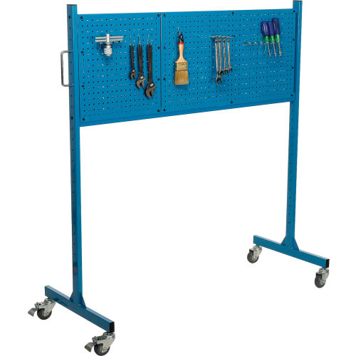 60 W Mobile Pegboard Panel Rack, Blue