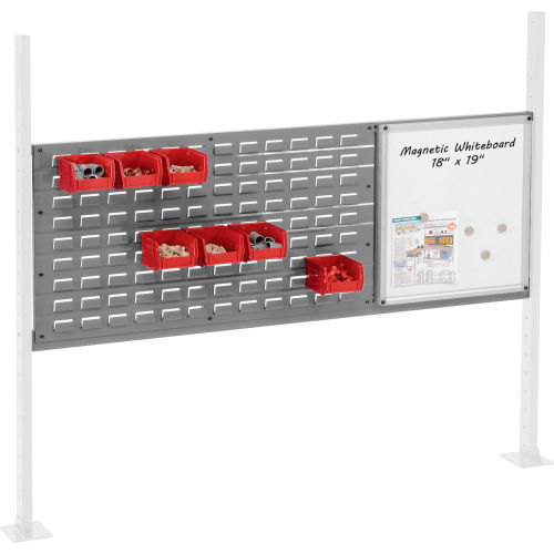 Panel Kit for 60W Workbench with 18W Whiteboard and 36W Louver, Mounting Rail - Gray