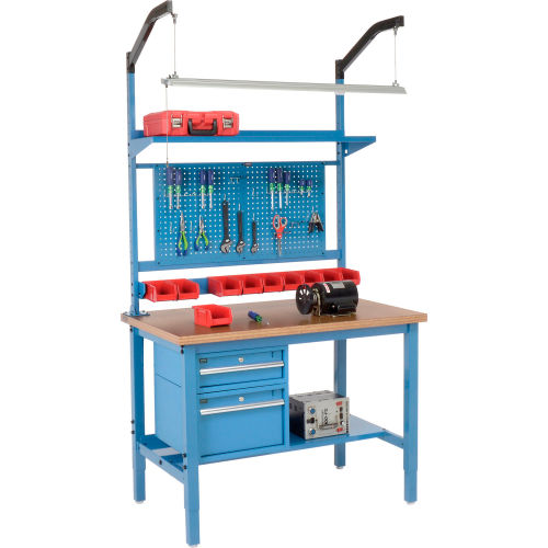 48inW X 30inD Production Workbench - Shop Top Square Edge Complete