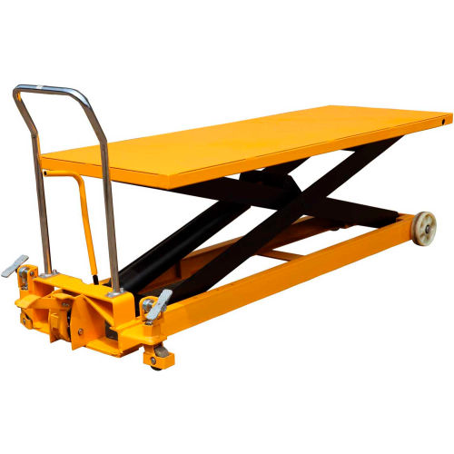 Wesco&#174; Long Deck Mobile Scissor Lift 273230 with Oversized 80 x 30 Table Top 2200 Lb. Capacity
																			