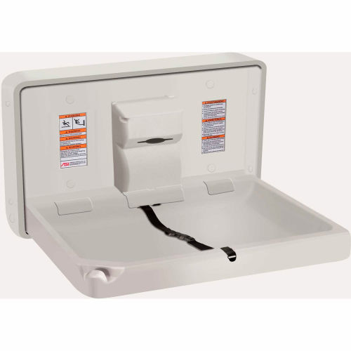 ASI® Horizontal Plastic Baby Changing Station, Light Gray - 9014