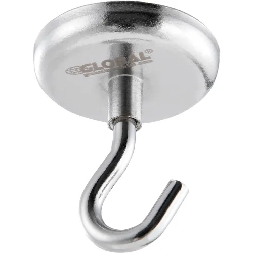 Global Industrial Neodymium Magnetic Hook, 40 lbs. Pull, 6/Pack