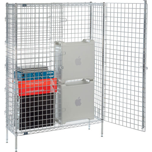 Wire Security Shelving Unit, Chrome, 14W x 48L x 66H