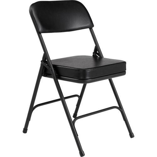 National Public Seating Steel Folding Chair - 2" Vinyl Seat - Double Brace - Black
																			