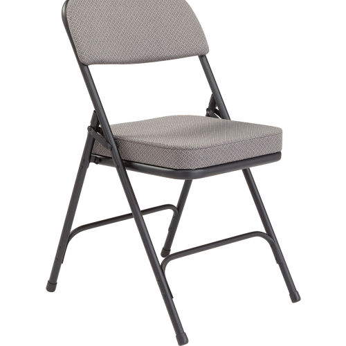 National Public Seating Steel Folding Chair - 2" Fabric Seat - Double Brace - Gray
																			