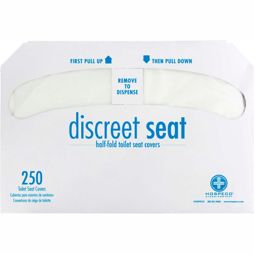 Hospeco Discreet Seat® 1/2 Fold Toilet Seat Covers 250 Covers/Pack