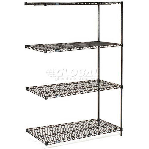 Nexel® Black Epoxy Wire Shelving Add-On, 48"W x 24"D x 86"H