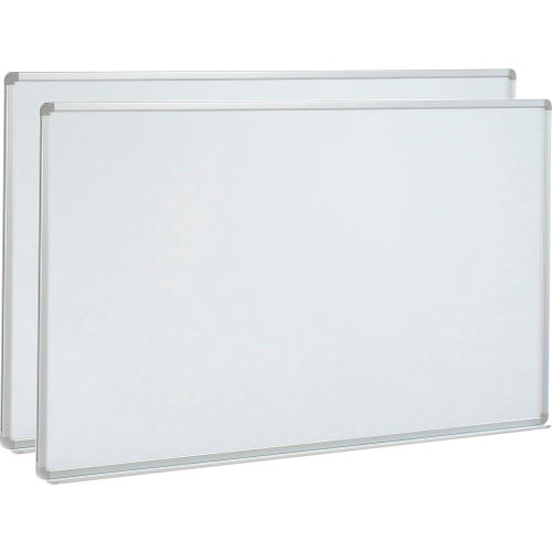 Porcelain Dry Erase Whiteboard - 96 x 40 - Aluminum - Pack of 2