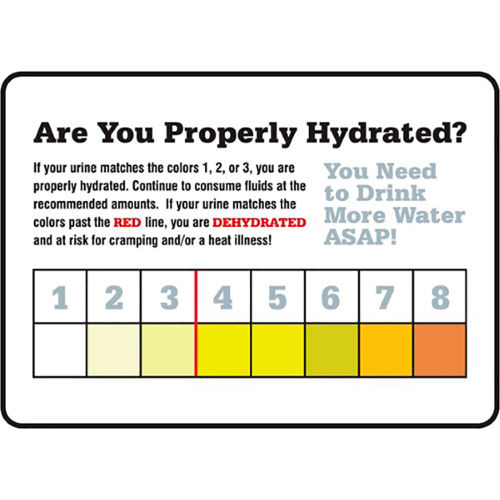 Accuform MRST533VP Safety Hydration Card, ARE YOU PROPERLY HYDRATED, 7 ...