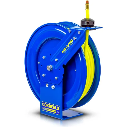 Coxreels SH-N-450-HV 1/2 x 50' 300PSI Hi-Vis Heavy Duty Spring Retractable  Low Pressure Hose Reel