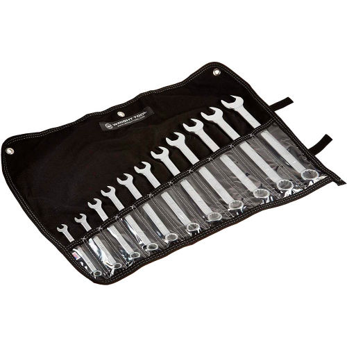 Wright Tool 711 WRIGHTGRIP&trade;2.0 3/8&quot;-1&quot; 12 Point 11 Piece Satin SAE Combination Wrench Set