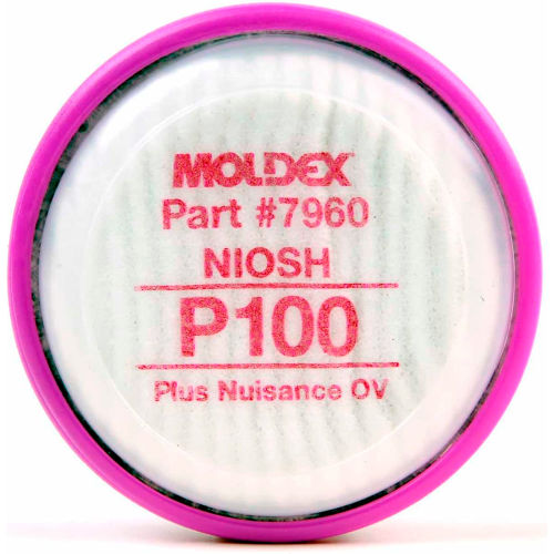 Moldex 7960 P100 Filter Disk, Nuisance Organic Vapor for 7000 & 9000 Series Respirators, 1-Pair