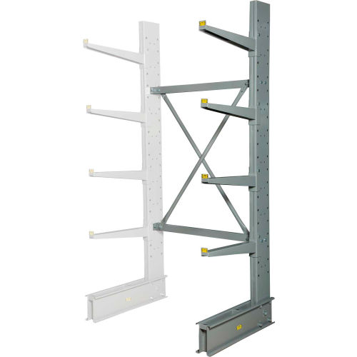 Global Industrial&#153; Cantilever Rack Single Sided Add-On Heavy Duty 48"W x 38"D x 8'H -With Lip